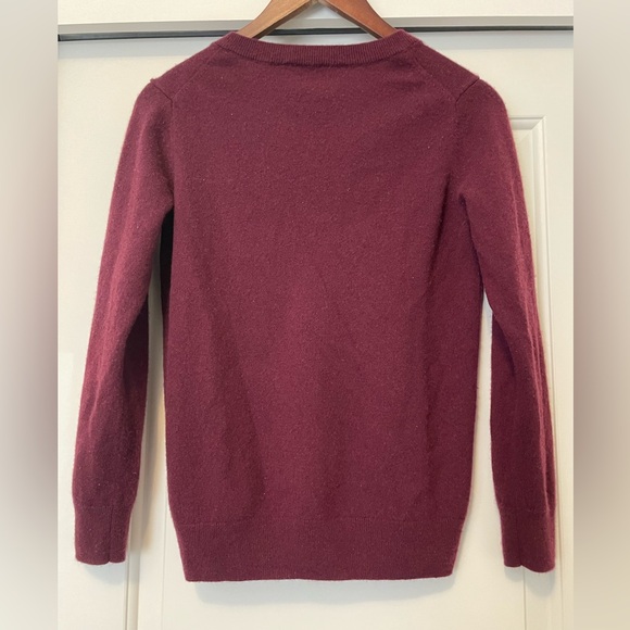 Hilary Radley Women V-Neck Long Sleeve Cashmere Sweater Wine Red Burgundy Sz M - Picture 6 of 6